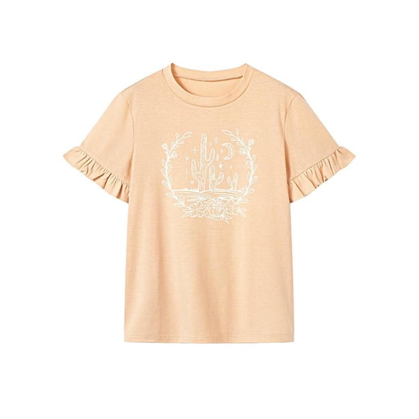 Camiseta de mujer Strade Fareast Limited Streetwear Casual Cuello Redondo para Viajar Playa Caminar S