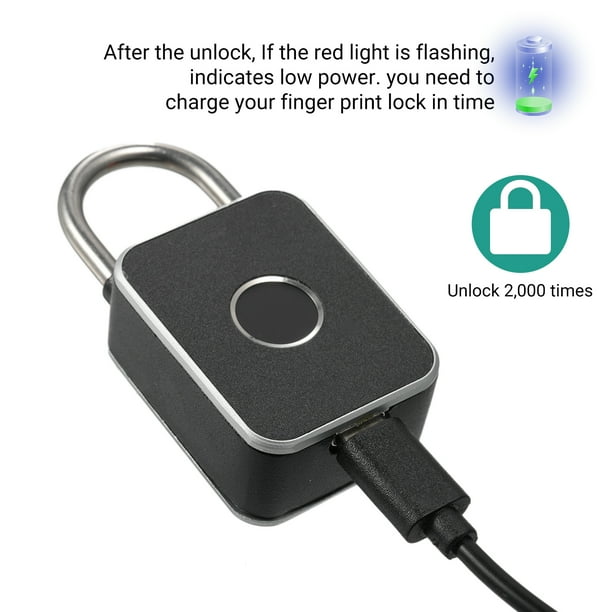 Cadenas Biométrique ELinkSmart - Déverrouillage Empreinte Digitale Ou App Mobile, Résistant à L'Eau, Idéal Gym, Bagages & Casiers