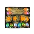thumbnail image 3 of Northlight Set of 13 Metallic Easter Egg, Flower and Bunny Spring Decorations - Orange/Blue, 3 of 3