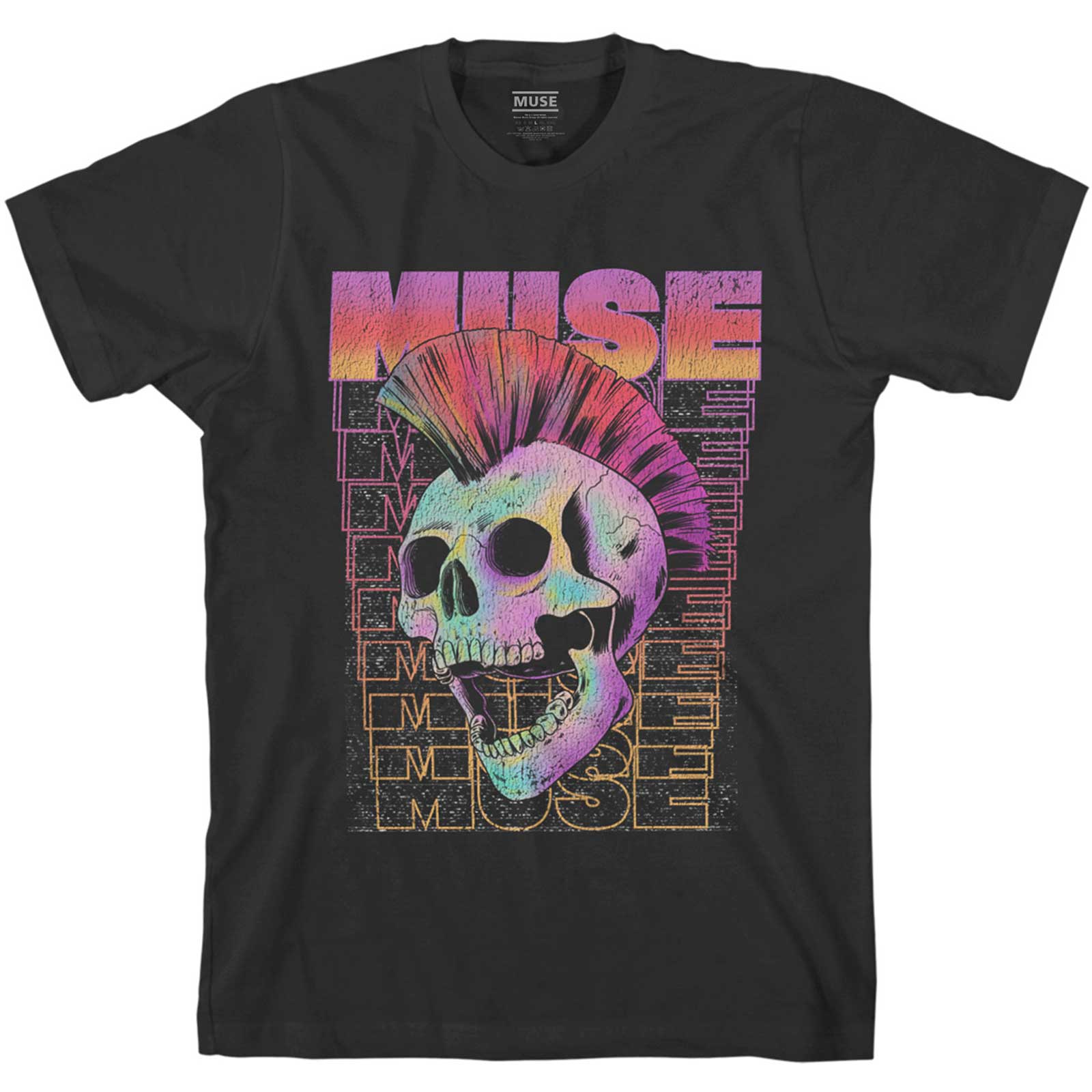 Big And Tall Men's Black Skull Bandana Graphic Tee - 100% Cotton Short Sleeve