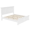 thumbnail image 4 of Euroco Wood Vintage King Size Platform Bed, Traditional Town and Country Style, White, 4 of 6