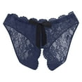 thumbnail image 3 of Aobny Stretch Women's Panties Blue Crotchless Spring Open Crotch Panties Sheer Lace Fancy Underpants,M-L, 3 of 6