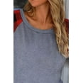 thumbnail image 4 of Women's Red Plaid Raglan Long Sleeve Top, 4 of 5