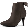 thumbnail image 1 of Botines Allegra K con Cremallera tacones de Aguja punta Estrecha Café 41, 1 of 7