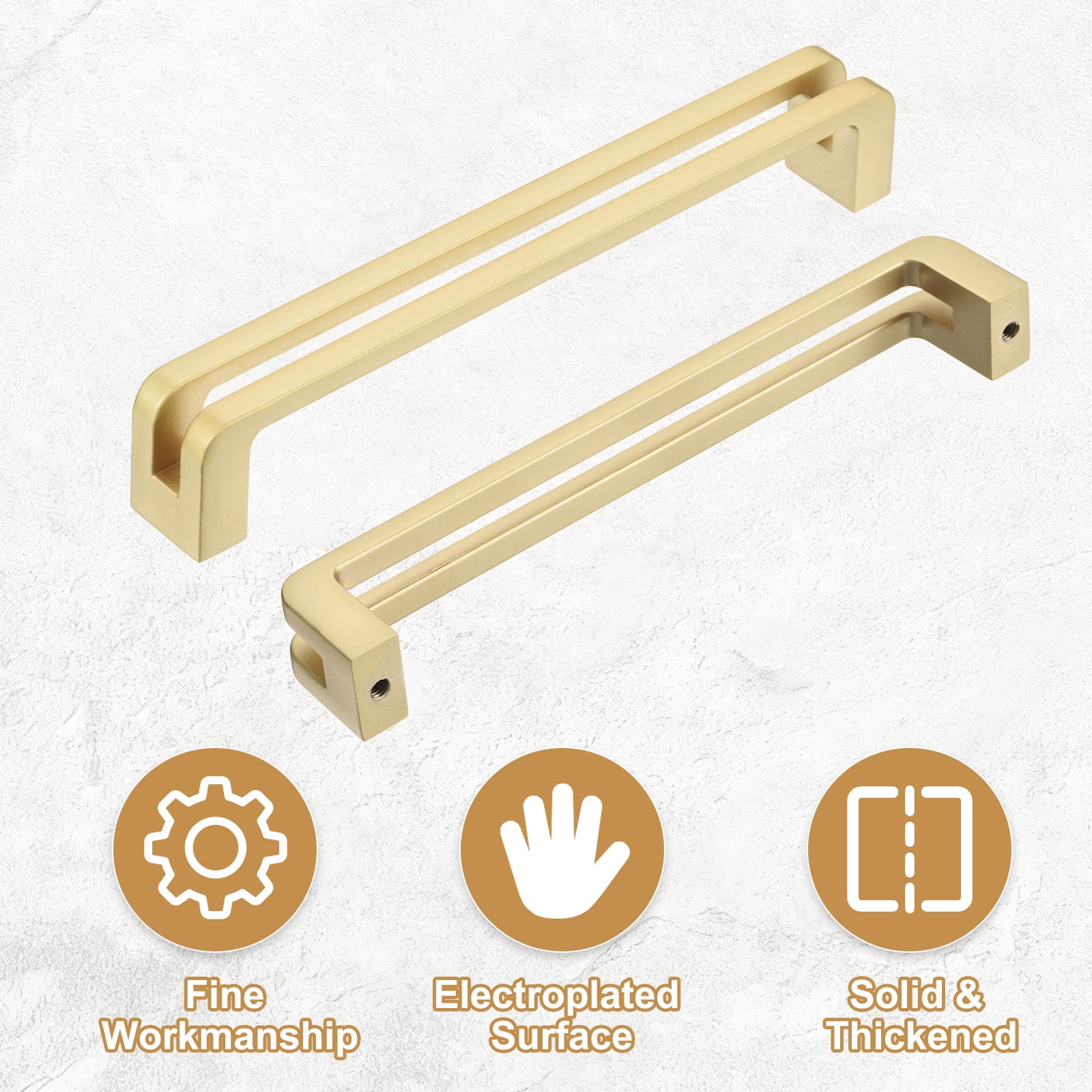 12Pack Kitchen Cabinet Handles 5"(128mm) Hole Center Pulls, Gold