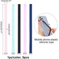 thumbnail image 2 of 5pcs Silicone Phone Strap Stretching Elastic Phone Strap Holder Wristlet Strap Hand Lanyard Straps with Stainless Steel Buckle for Most Phone Case - 5 Colors, 2 of 8