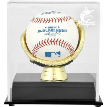 Miami Marlins Gold Glove Single Baseball 2019 Logo Display (Best Baseball Gloves Of 2019)
