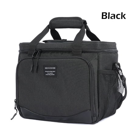13L Picnic Keeping Fresh Drink Storage Refrigerator Box Thermal Food Bag Cooler Bag Insulation Backpack Shoulder Bag BLACK 13L