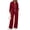 Wine, variant on Atkumj Track Suits for Women Set Fashion Turn Down Collar Zip Up Jackets and Drawstring Elastic Waist Wide Leg Pants Workout Sets Versatile Solid Color Loose Sweat Suits for Womens 2 Piece S
