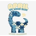 thumbnail image 4 of Autism Awareness Blue Dino Puzzle Icon Adult White Crew Neck Short Sleeve Tee-Large, 4 of 4