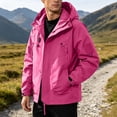 thumbnail image 3 of Jessboyy Mens Windbreaker Jacket with Hood Long Sleeve Rain Shell Jackets with Pockets Waterproof Windproof Outdoor Jacket Hot Pink,XXL, 3 of 7