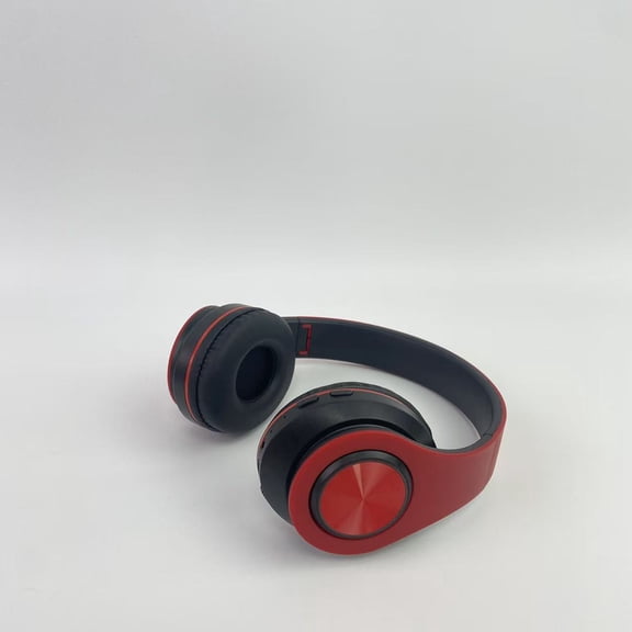 MOILRATA Noise cancelling headphones,Bluetooth Headphones Over Ear Headphones with Deep Bass LED Foldable Stereo Headphones, Wired and Wireless Headset for Smart Phone/TV/PC(Red/Black)