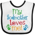 thumbnail image 3 of Inktastic My Godmother Loves Me Boys or Girls Baby Bib, 3 of 4