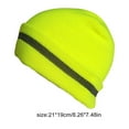 thumbnail image 2 of serony Skull Caps for Men Reflective Liner Solid Color Winter Beanie Warm Multifunction Windproof Coldness Protection Casual Cycling Neon Yellow, 2 of 6