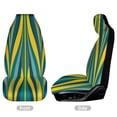 thumbnail image 2 of Abstract Yellow Teal Wave Pattern Car Seat Covers Front Seats Universal Fit for Cars SUV Truck Auto Interior Accessories, 2 of 3
