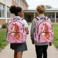 thumbnail image 2 of Yspwyqan Kids Backpack Set for Elementary, Horse Cherry Blossoms Backpack Set Kids Girls with Water Bottle Bag, 4Pcs Large Capacity Lightweight School Bags for Ages 8-15, 2 of 7