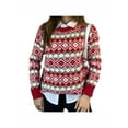 thumbnail image 1 of Kmbangi Femmes Pull Pull en Maille Manches Longues Col Rond Plaids d'Hiver, 1 of 9