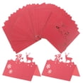thumbnail image 2 of 50 tarjetas de mesa navideñas con diseño de reno y muñeco de nieve. Ideales para marcar los lugares de la mesa., 2 of 7