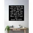 thumbnail image 2 of Isaiah 6:8 Kjv (White Font) Poster Wall Art, Modern Wall Decor For Living Room Bedroom, 24x24 UNFRAMED, 2 of 3