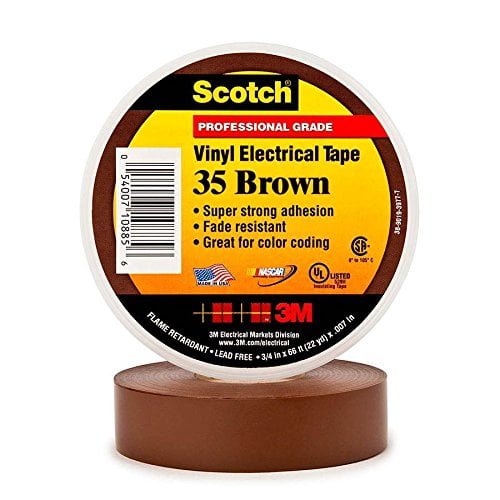 3M Super 35 Brown Electrical Tape, 3/4'' X 66' (1 per pack)
