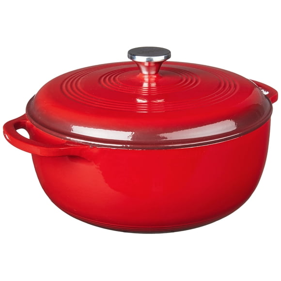 Dutch Oven Lodge, hierro fundido esmaltado, 7.5 cuartos de galón, color rojo especiado