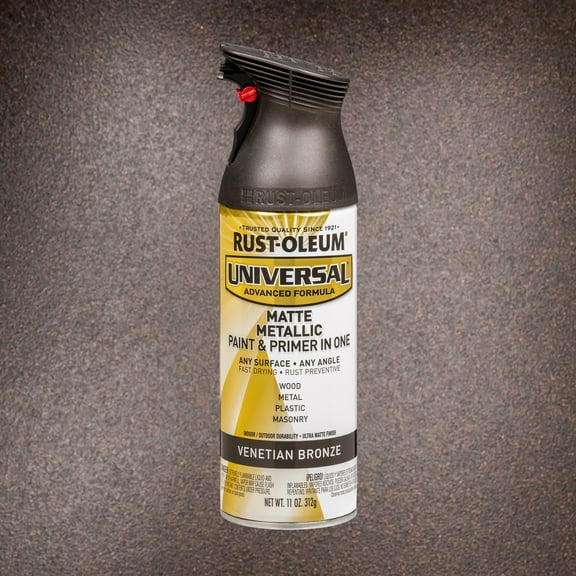 Venetian Bronze, Rust-Oleum Universal All Surface Interior/Exterior Matte Metallic Spray Paint, 11 oz