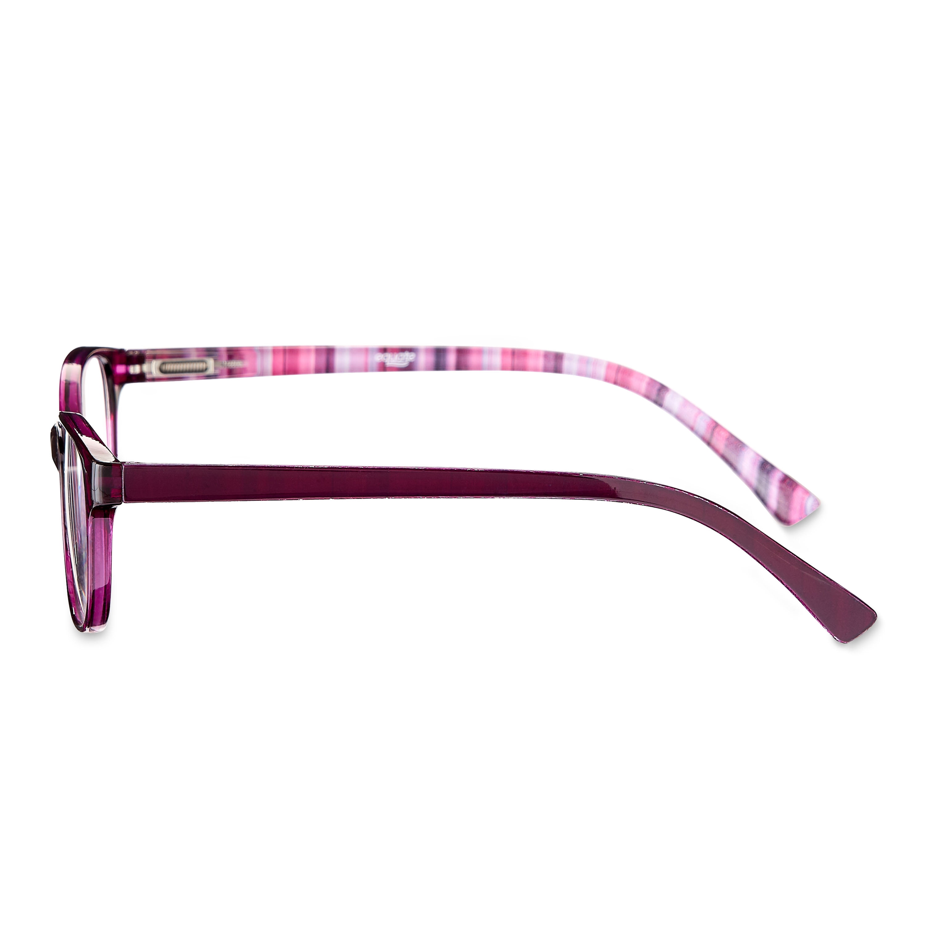 (2 pack) Equate Women's Heather Oval Reading Glasses with Case, Purple, +1.75