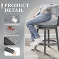 thumbnail image 6 of COLAMY Swivel Bar Stools Set of 4, 25 Inch Counter Height Stools, Modern Upholstered Wood Bar Chairs with Back for Kitchen Island Dining Room Bar, Fits 34-40" Height, Gray, 6 of 11