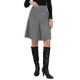 thumbnail image 1 of Falda de tartán de cuadros de cintura alta hasta la rodilla para oficina de mujeres Inspire Chic L 1, 1 of 5