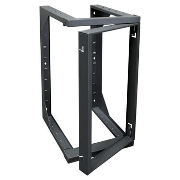 Swing-Out Open Frame Wall Rack, 25U, 4' x 24"D, Black