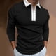 thumbnail image 2 of Gibobby Playera polo hombre Camisa Casual camisa larga y sólida de Men's Tire Down Blouse Collar Men camisas de manga de cremallera camisas de casual(Negro,XL), 2 of 5