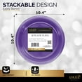thumbnail image 3 of Disposable Plastic Plates Purple, 10.4 Inches Plastic Dinner Plates, Strong and Sturdy Disposable Plates for Party, Dinner, Holiday, Picnic, or Travel Party Plates, Pack of 50 - By Amcrate, 3 of 6