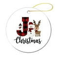 thumbnail image 3 of Ceramics Ornaments Letter J Ceramic Double Sided Tree Xmas Ornament Alphabet Monogram Personalized Christmas Ornaments Funny Gifts for Women/Men, 3 of 5