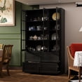 thumbnail image 2 of KULAGAGA 78.7" H Kitchen Pantry Cabinet with 4 Drawes, Display Storage Cabinet Bookcase for Home Office,Black, 2 of 7
