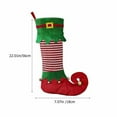 thumbnail image 2 of Farmhouse Wreath Christmas Decor Christmas Stockings With Stripe Red Green Xmas Stocking Christmas Tree Ornaments For Holiday Party And Decoration Bag,Green Christmas Household Pendant, 2 of 8