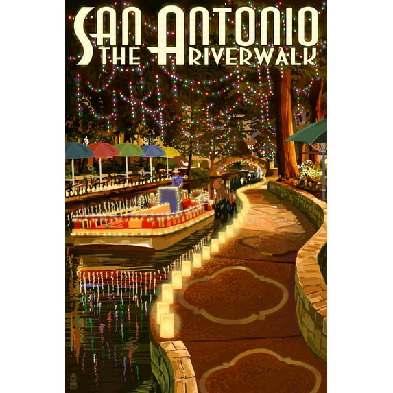 San Antonio, Texas, The Riverwalk (12x18 Wall Art Poster, Room Decor)