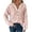 Pink, variant on Womens Shirts Plus Size Short Sleeve Autumn/Winter Women's Solid Color Hooded Button Loose Color Combination Long Sleeved Hoodie Green Size S