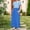 Blue, variant on YHAJDS Sleeveless Cami Dresses for Girls Solid Color Short Sleeve Ruched Fabric Straight Cut Casual Dress