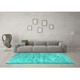 thumbnail image 3 of Ahgly Company Indoor Rectangle Abstract Turquoise Blue Contemporary Area Rugs, 7' x 9', 3 of 4