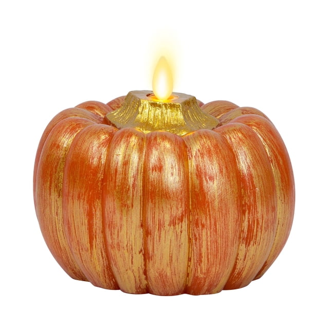 Vela LED Luminara Halloween con forma de calabaza, 13 x 11 cm, batería