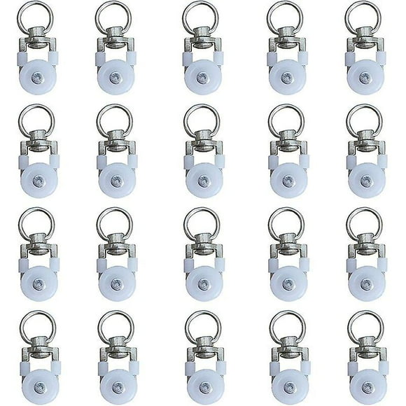 20pcs Curtain Track Rollers,track Rollers,curtain Rod Rollers Sliders,silent Pulley,window Curtain Track Double Track Roller,for Windows Curtain Track