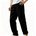 thumbnail image 3 of WAVSUF Men's Softshell Pants with Pockets Loose Fit Elastic Waist Fall Running Outdoor Pants Black L, 3 of 8