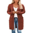 thumbnail image 1 of MesaSe Womens Long Sleeve Cable Knit Cardigan Sweaters Open Front Fall Outwear Coat, 1 of 8