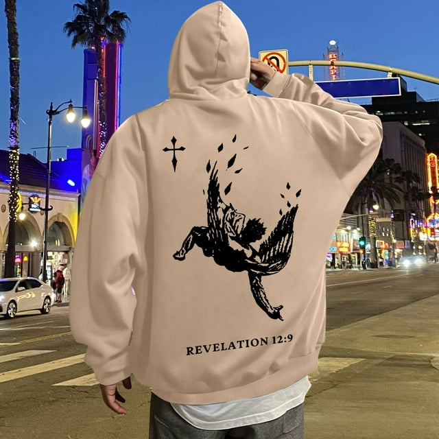 MHFRRA Sudadera con Capucha y Estampado Gráfico de Moda para Uso Informal y Actividades Al Aire Libre Caqui