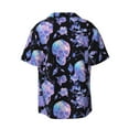 thumbnail image 6 of Daiia flower Skull crystal Men's Linen Shirts Short Sleeve Casual Shirts Button Down Shirt for Men Beach Summer Wedding Shirt-XX-Large, 6 of 6