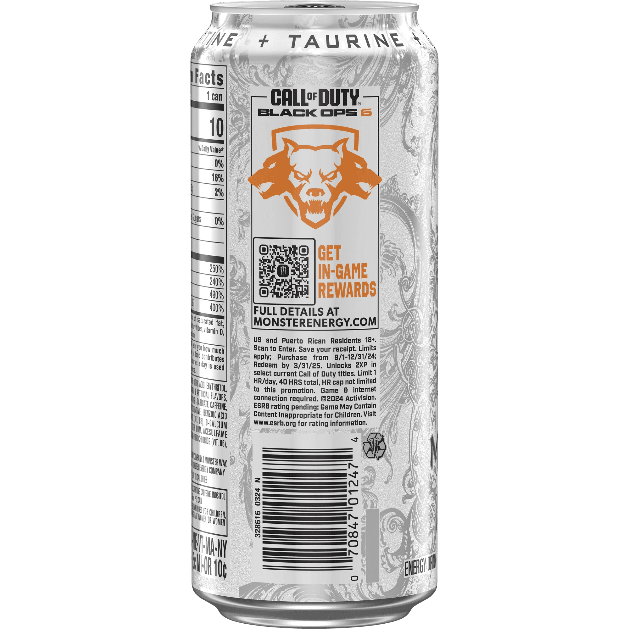 Monster Zero Ultra, Sugar Free Energy Drink, 16 fl oz Cans (Pack of 16)