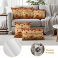 thumbnail image 6 of Orange Pumpkins Fall Outdoor Waterproof Pillow Covers, Thanksgiving Maple Leaf Vintage Decorative Square Throw Pillowcase Sofa Cushion Sham for Patio/Couch/Chair, 20"x20" 2 Pack, 6 of 8