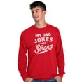 thumbnail image 4 of My Dad Jokes Are Strong Funny Fathers Men's Big & Tall Long Sleeve Graphic Tee Brisco Brands 2X, 4 of 5