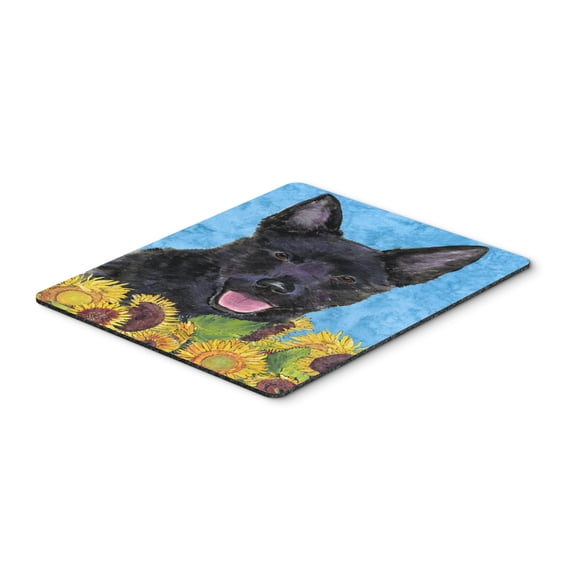 "Australian Kelpie in Summer Flowers Mouse Pad Hot Pad or Trivet"
