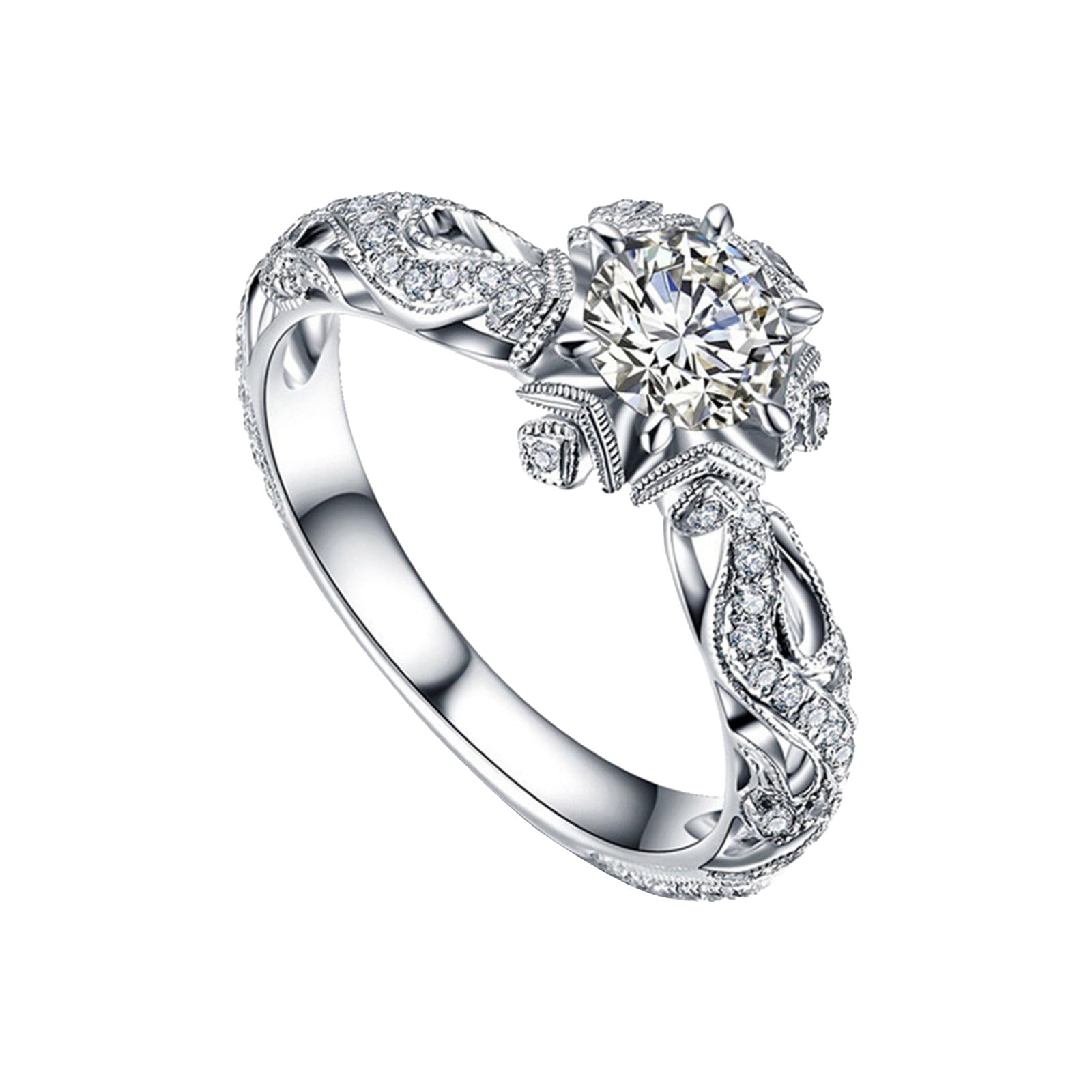 garage Sjah gebouw KABOER Luxury Women's Silver Shiny Ring Wedding Engagement Diamond Ring  Fashion Jewelry Party Peace Anniversary Accessories - Walmart.com